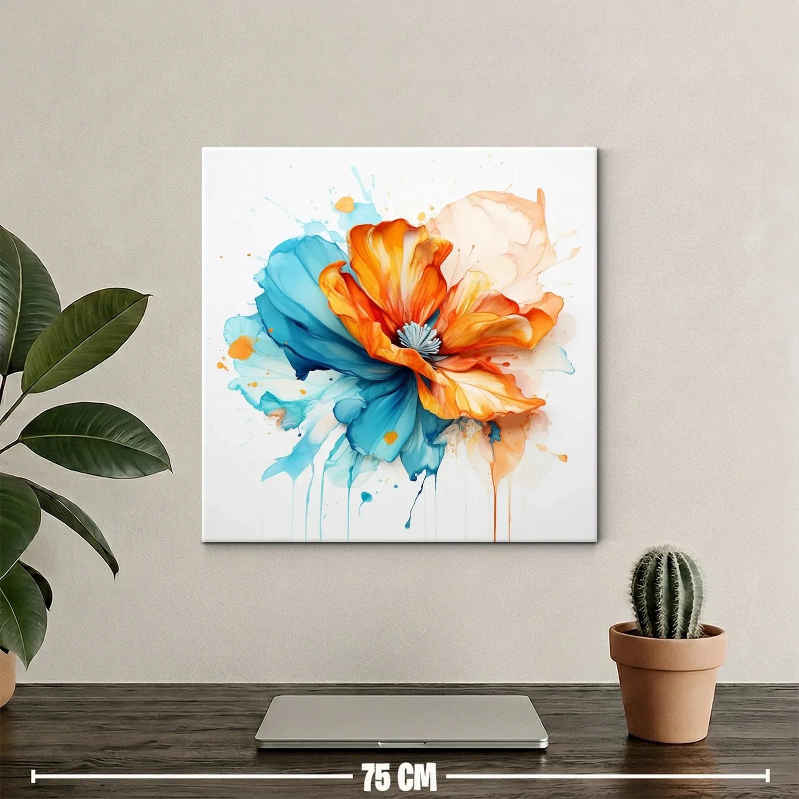 Flor abstracta vibrante con tonos cálidos y fríos en armonía — miniatura 2