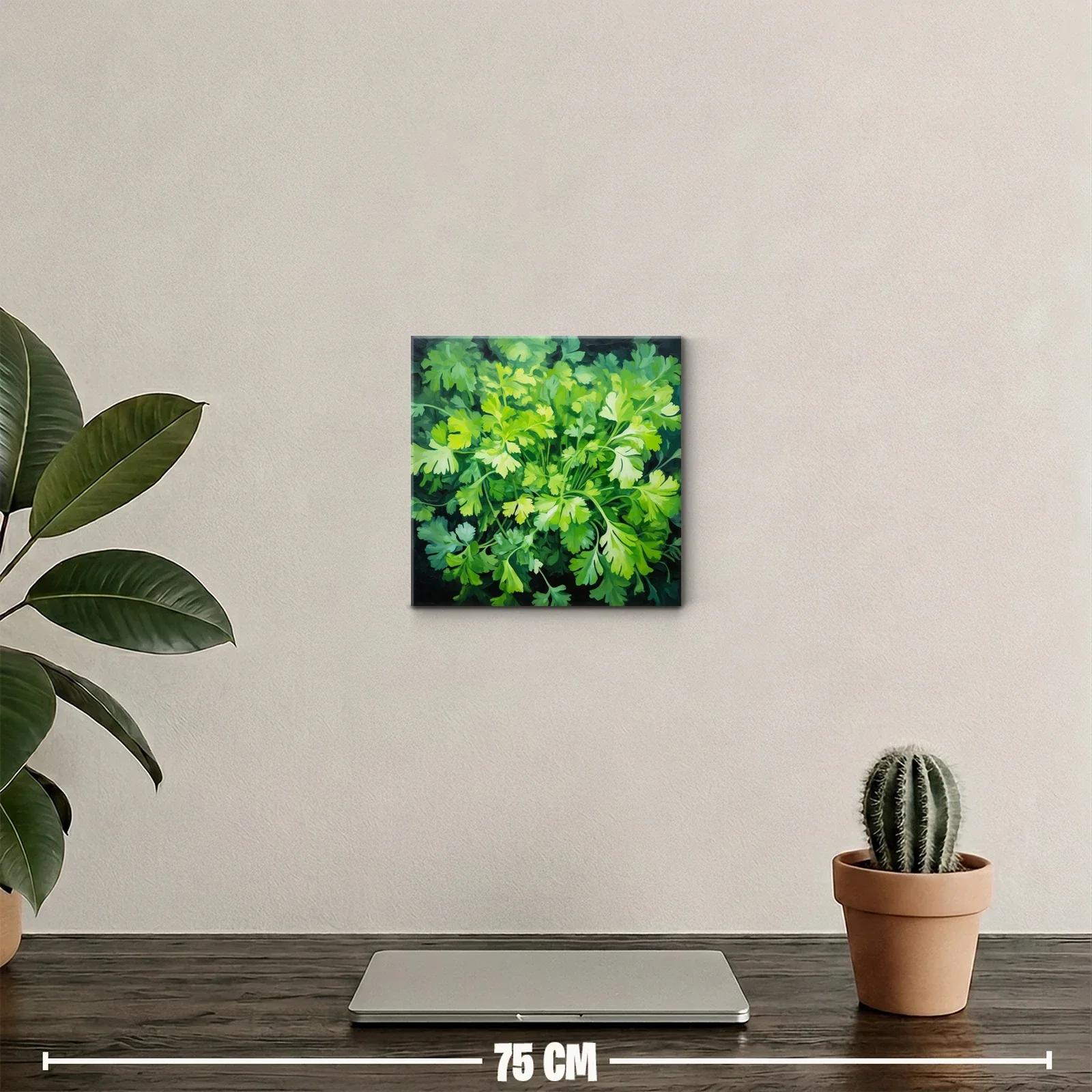 Cuadro decorativo con hojas verdes vibrantes y frescas — miniatura 2