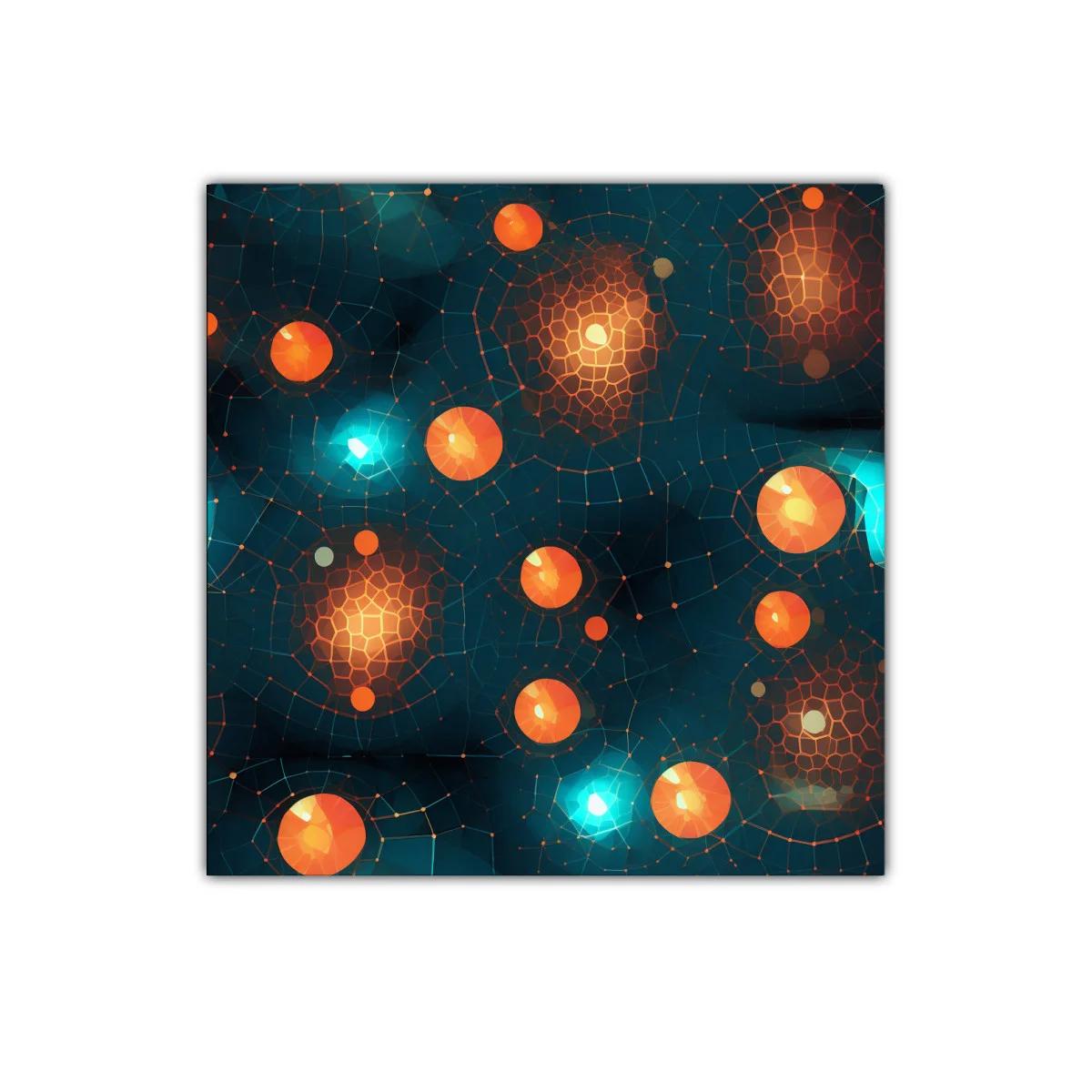 Cuadro decoración esferas naranjas sobre fondo azul oscuro — imagen principal