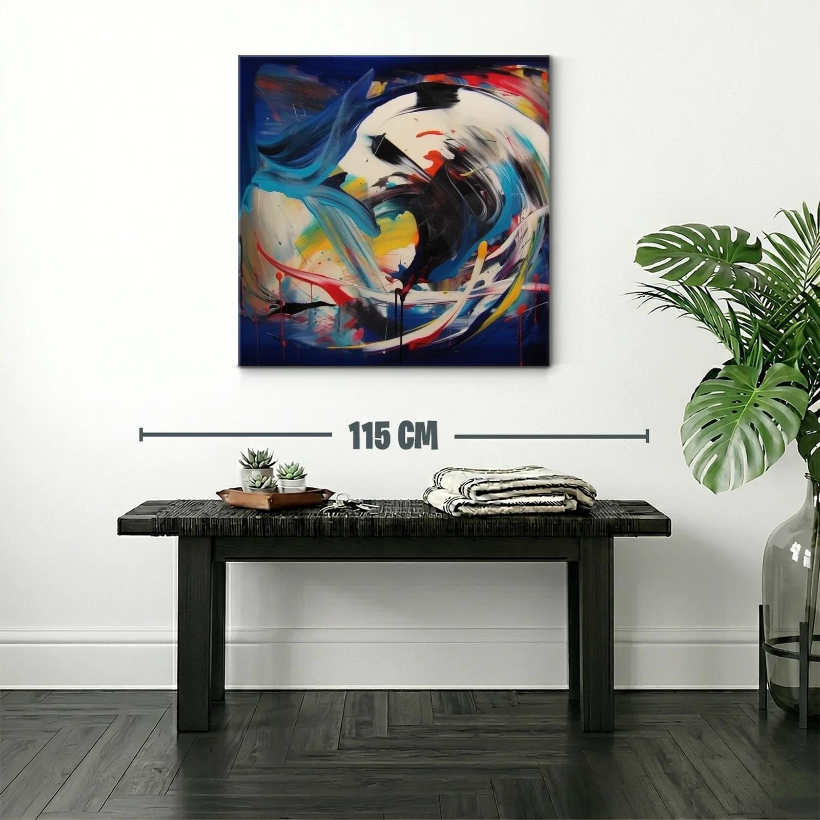 Cuadro abstracto vibrante con energía y movimiento dinámico — miniatura 2
