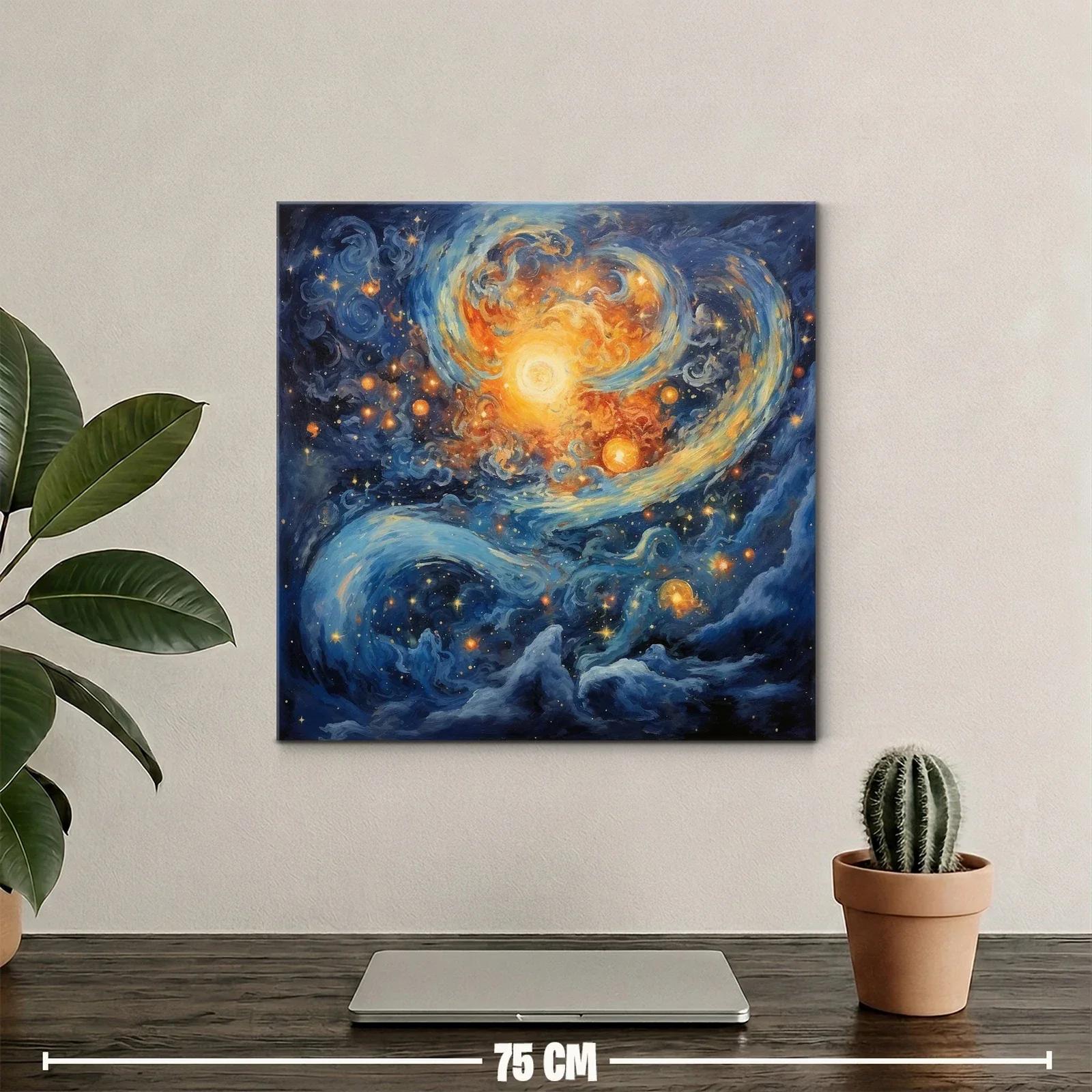 Cuadro galaxia vibrante con luz y movimiento celestial — miniatura 2