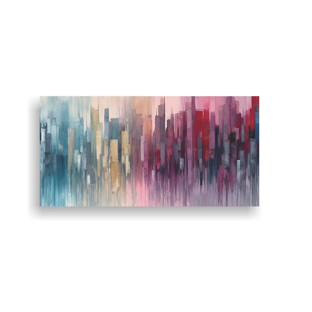 Cuadro skyline abstracto con reflejos fusionados