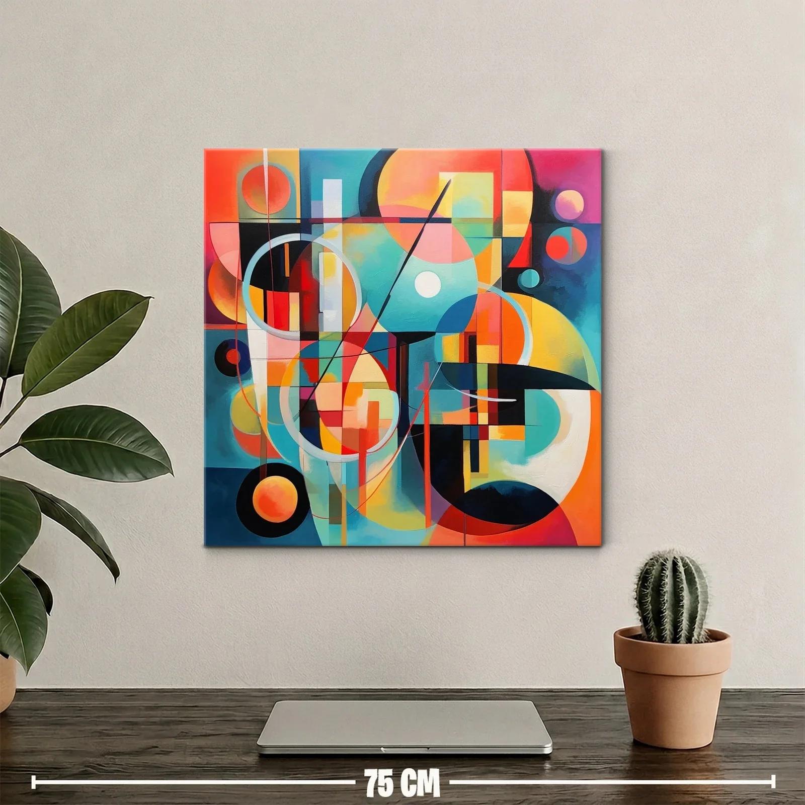 Composición abstracta con vibrantes círculos y líneas dinámicas — miniatura 2