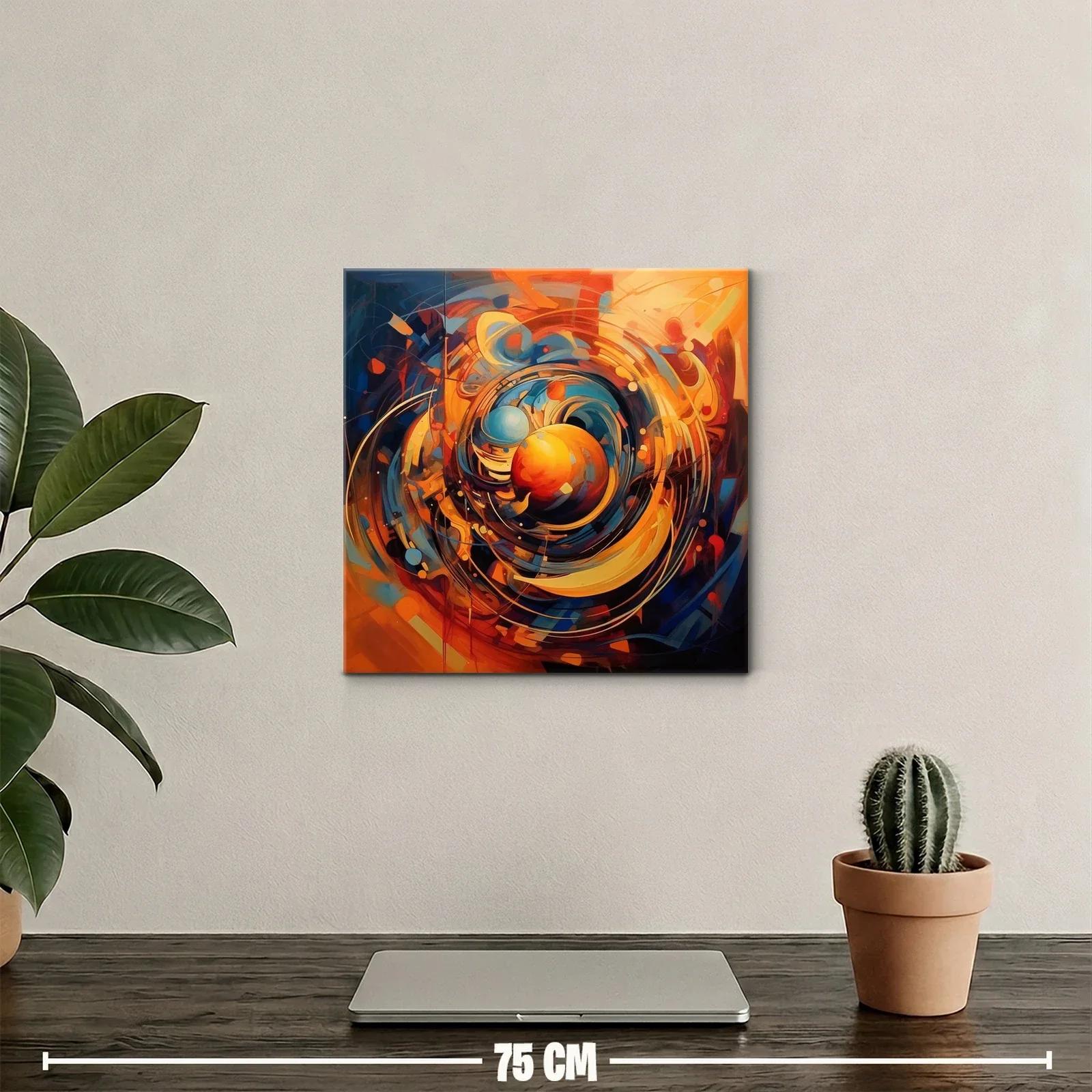 Cuadro abstracto con energía y movimiento en tonos cálidos — miniatura 2
