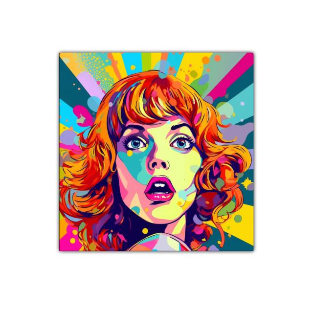 Retrato vibrante con explosión de color y emoción intensa