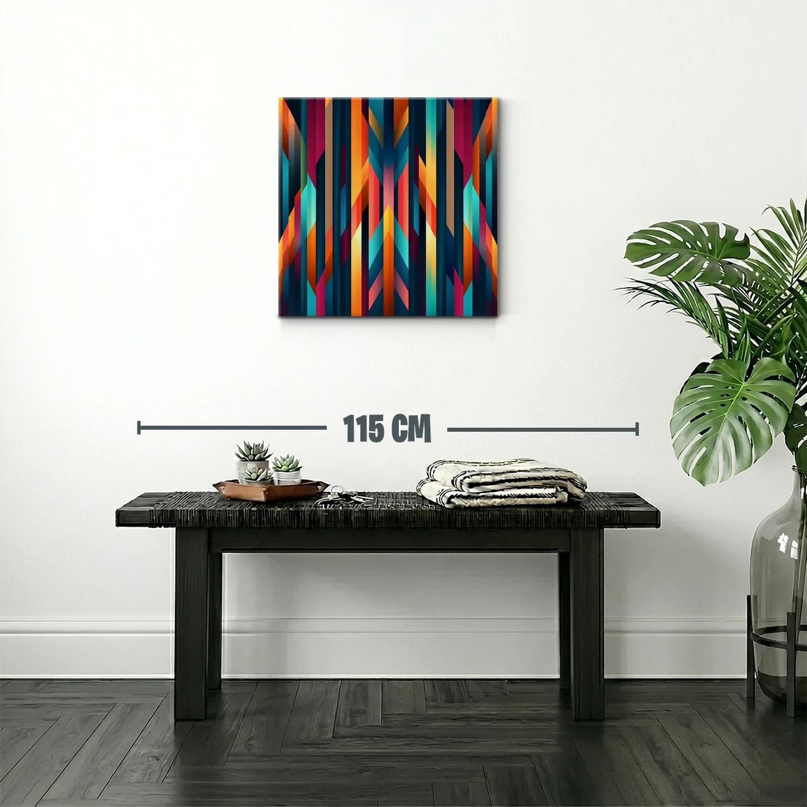 Composición geométrica en vibrantes tonos cálidos y fríos — miniatura 2