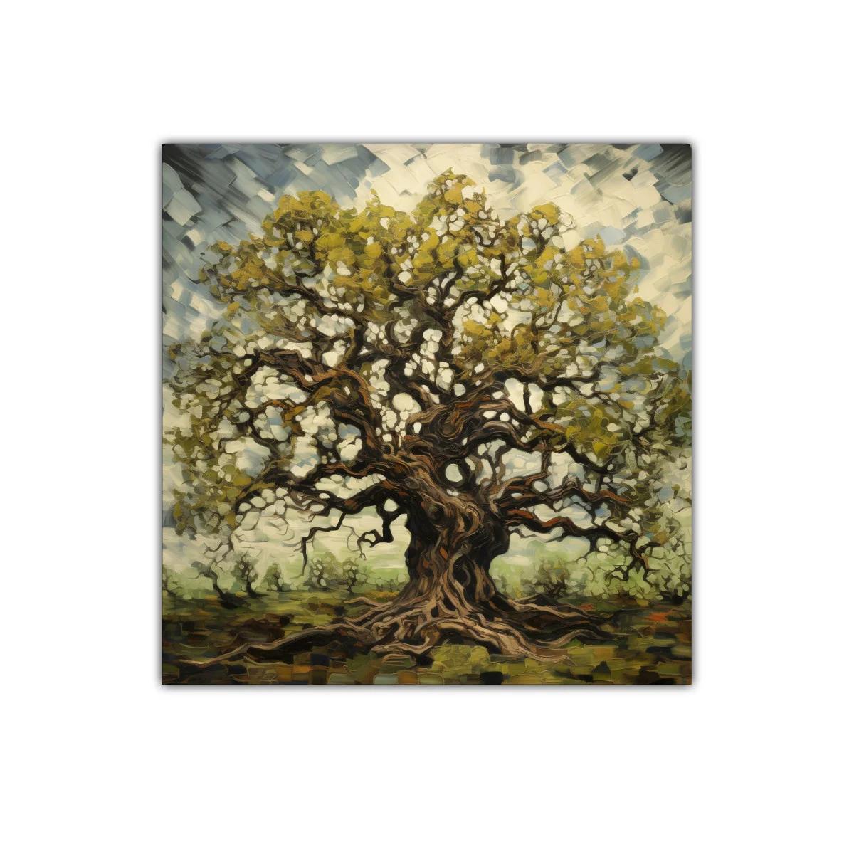 Árbol imponente con ramas entrelazadas y follaje dorado — imagen principal