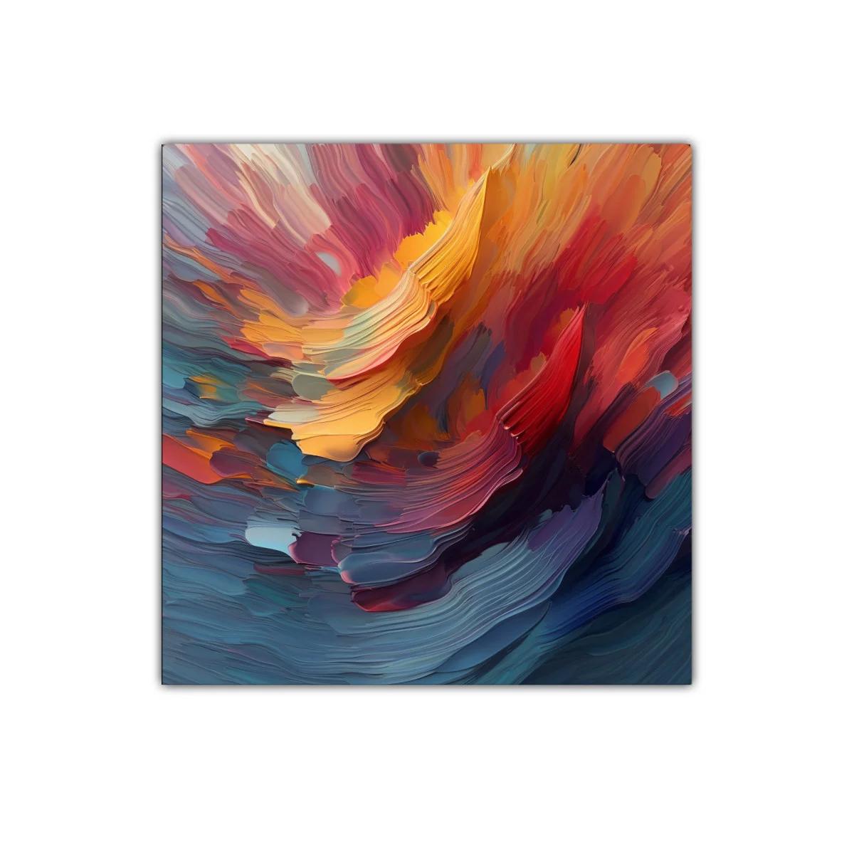 Cuadro artístico con movimiento y colores vibrantes