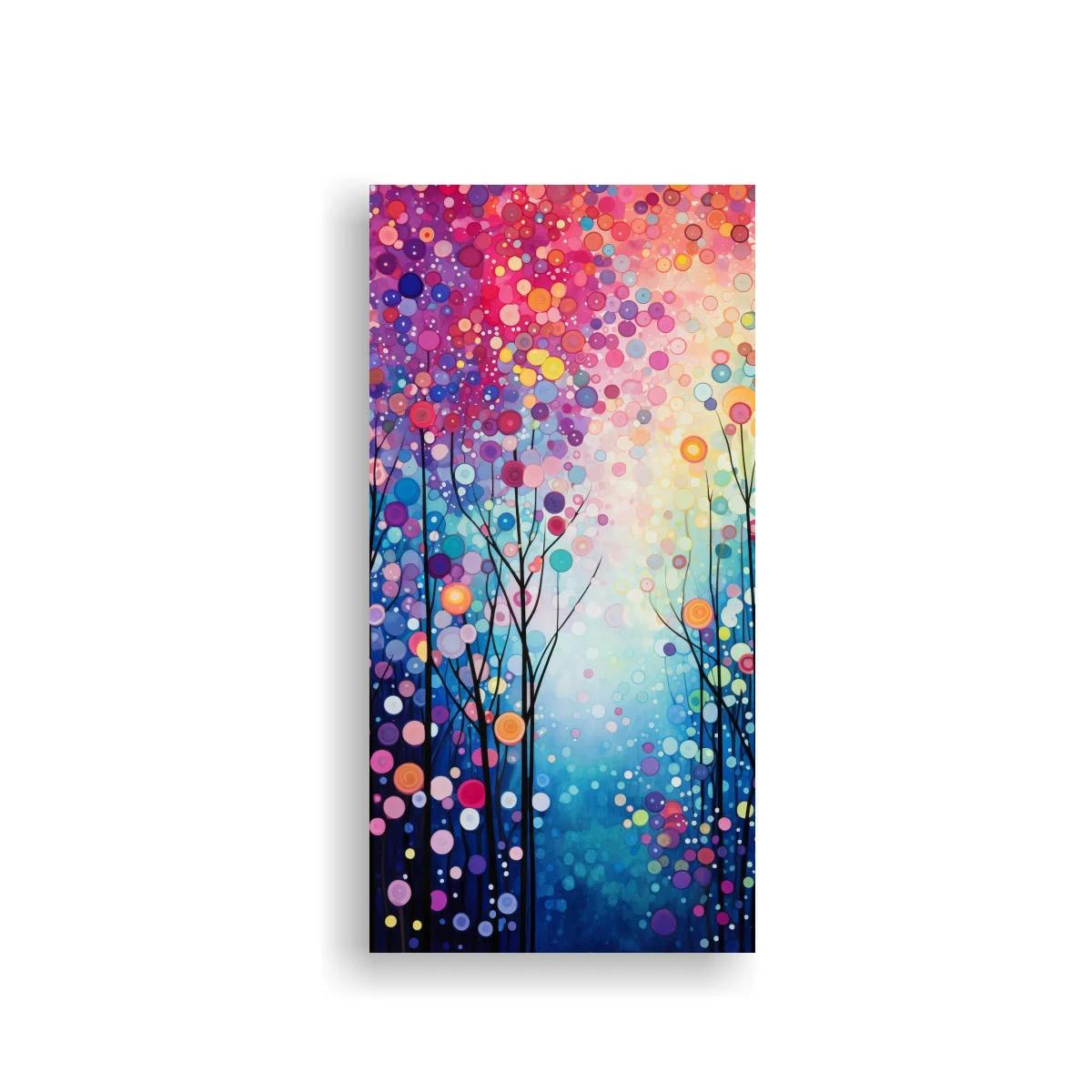 Cuadro árboles de colores con copas de círculos luminosos — imagen principal
