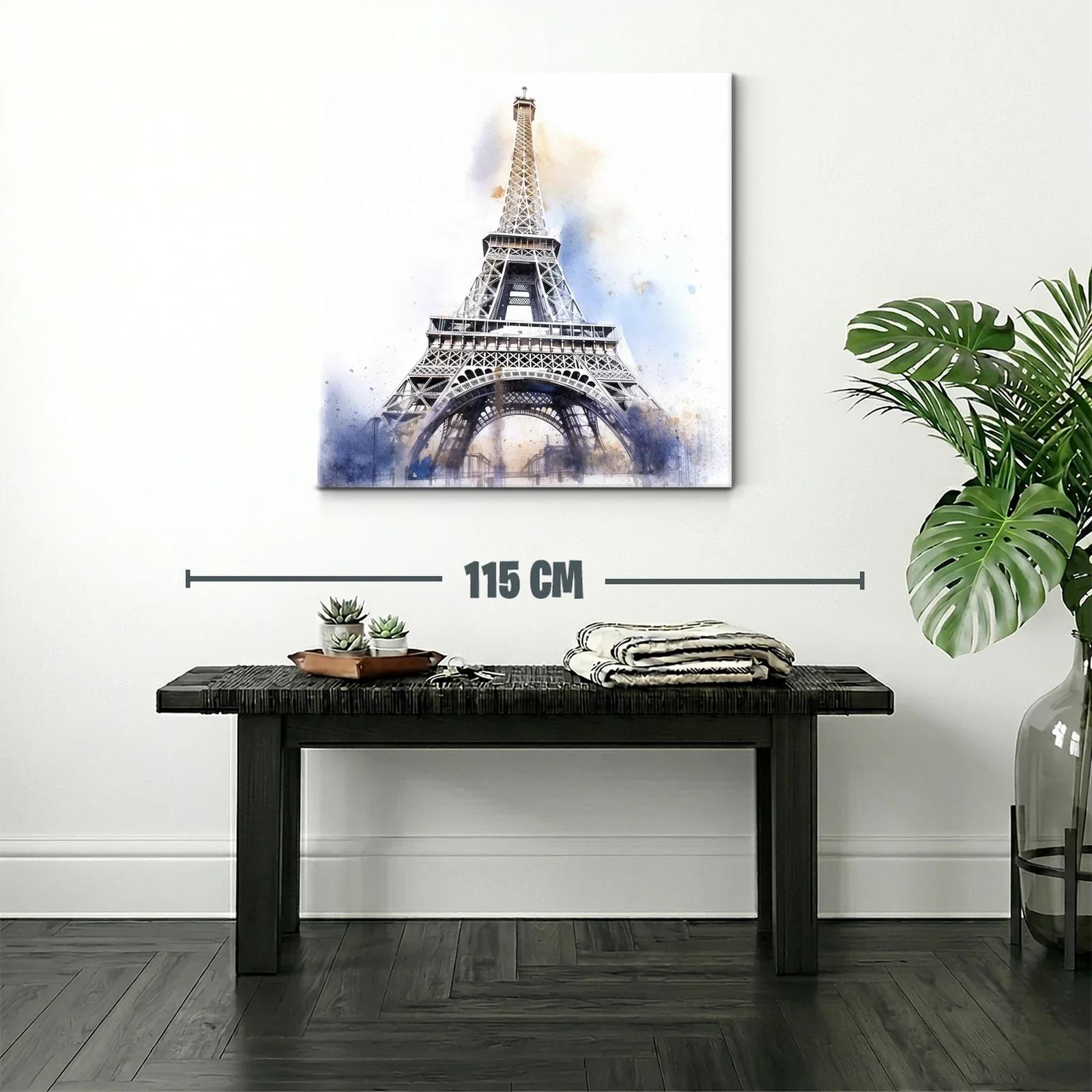 Perspectiva artística de la torre Eiffel en tonos suaves — miniatura 2