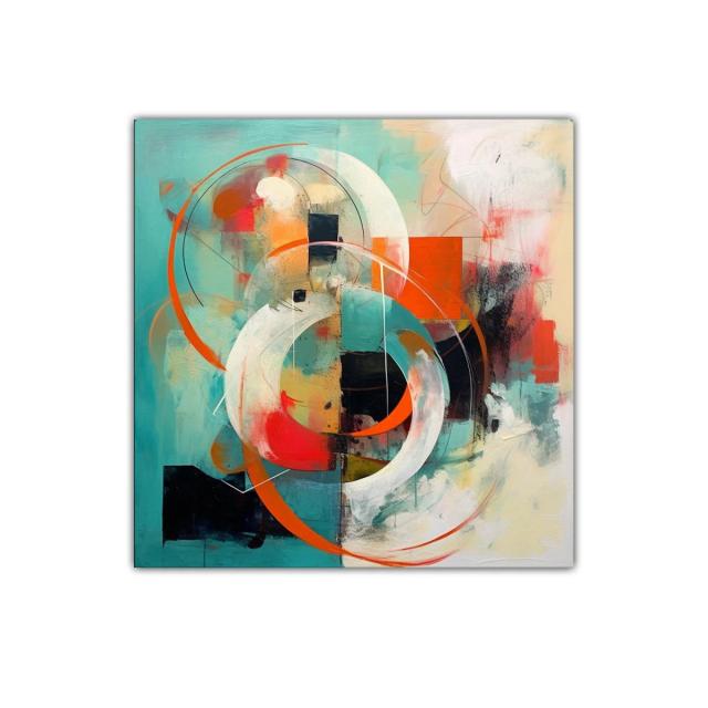 Composición abstracta con vibrantes círculos y tonos cálidos