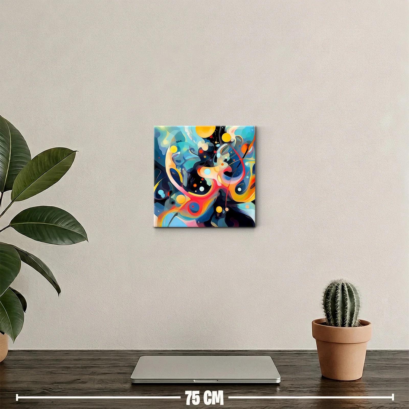 Cuadro abstracto con formas fluidas y colores vibrantes — miniatura 2