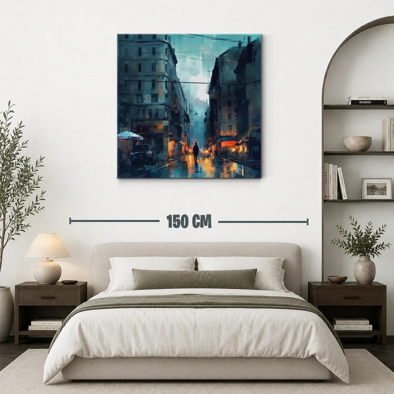 Atardecer urbano con reflejos y silueta solitaria — miniatura 3