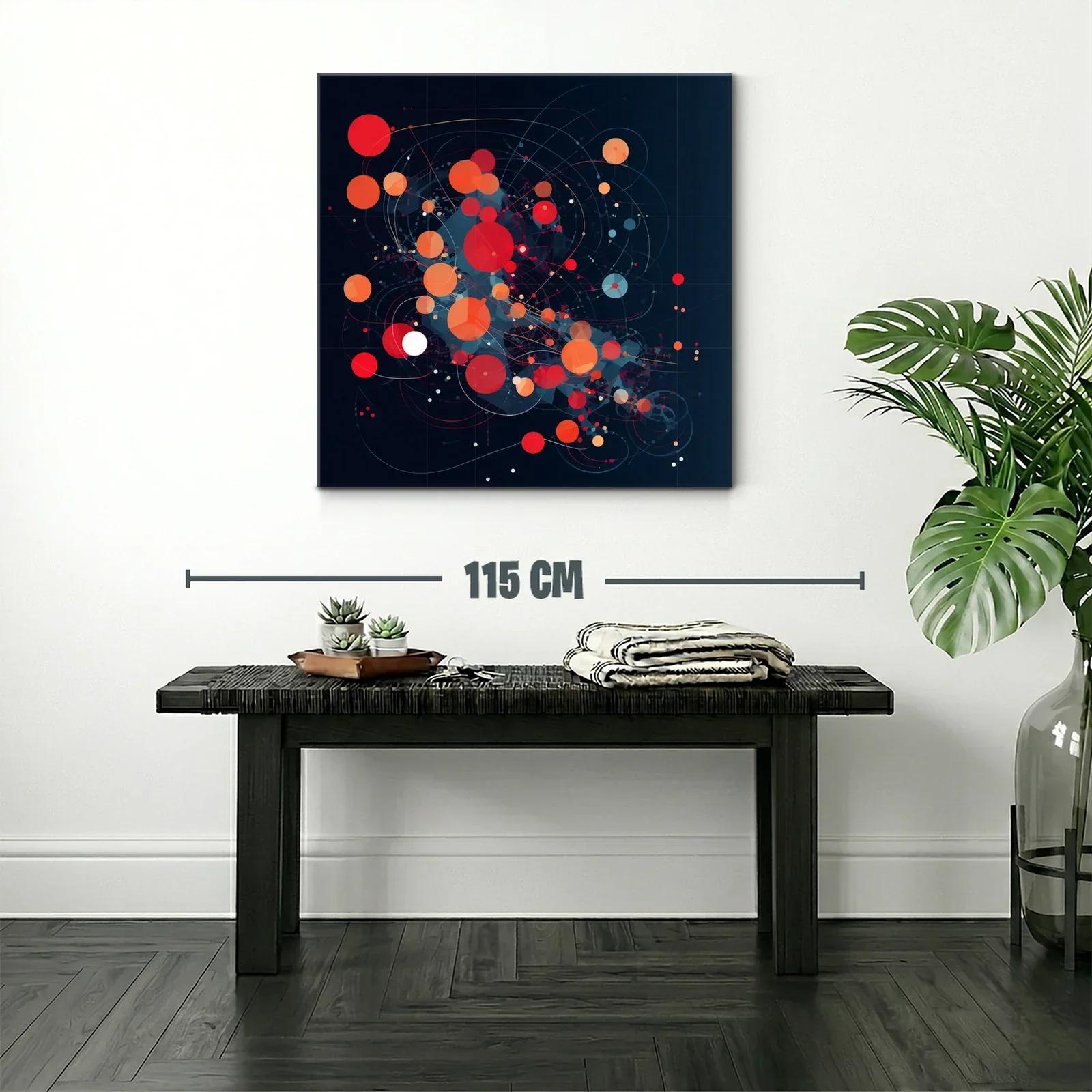 Composición abstracta con círculos rojos y naranjas vibrantes — miniatura 2