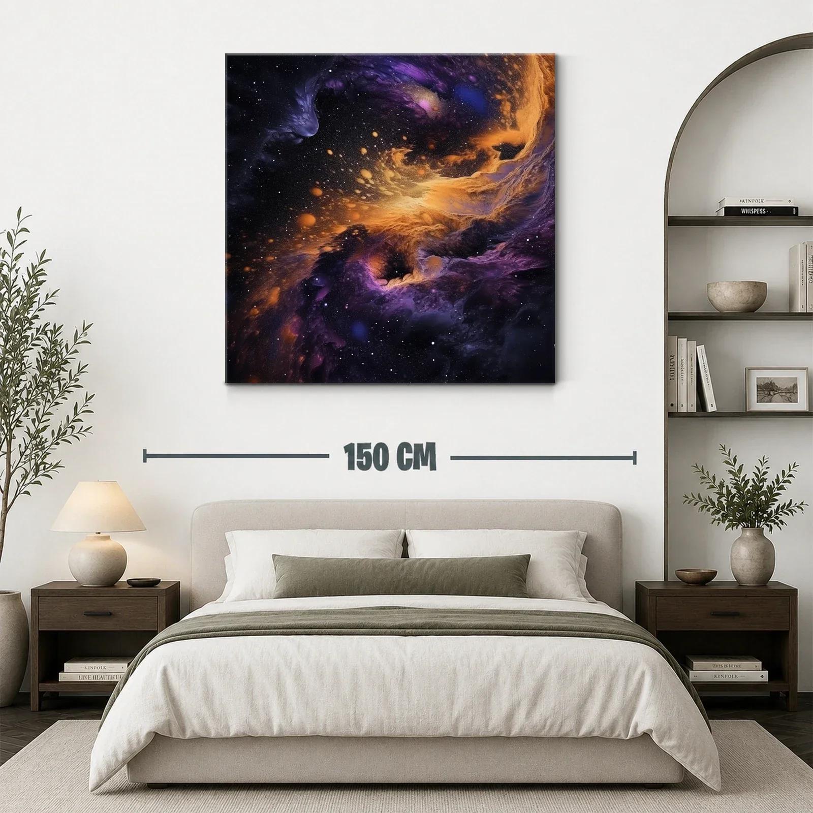 Explosión de galaxias con tonos violetas y dorados — miniatura 3