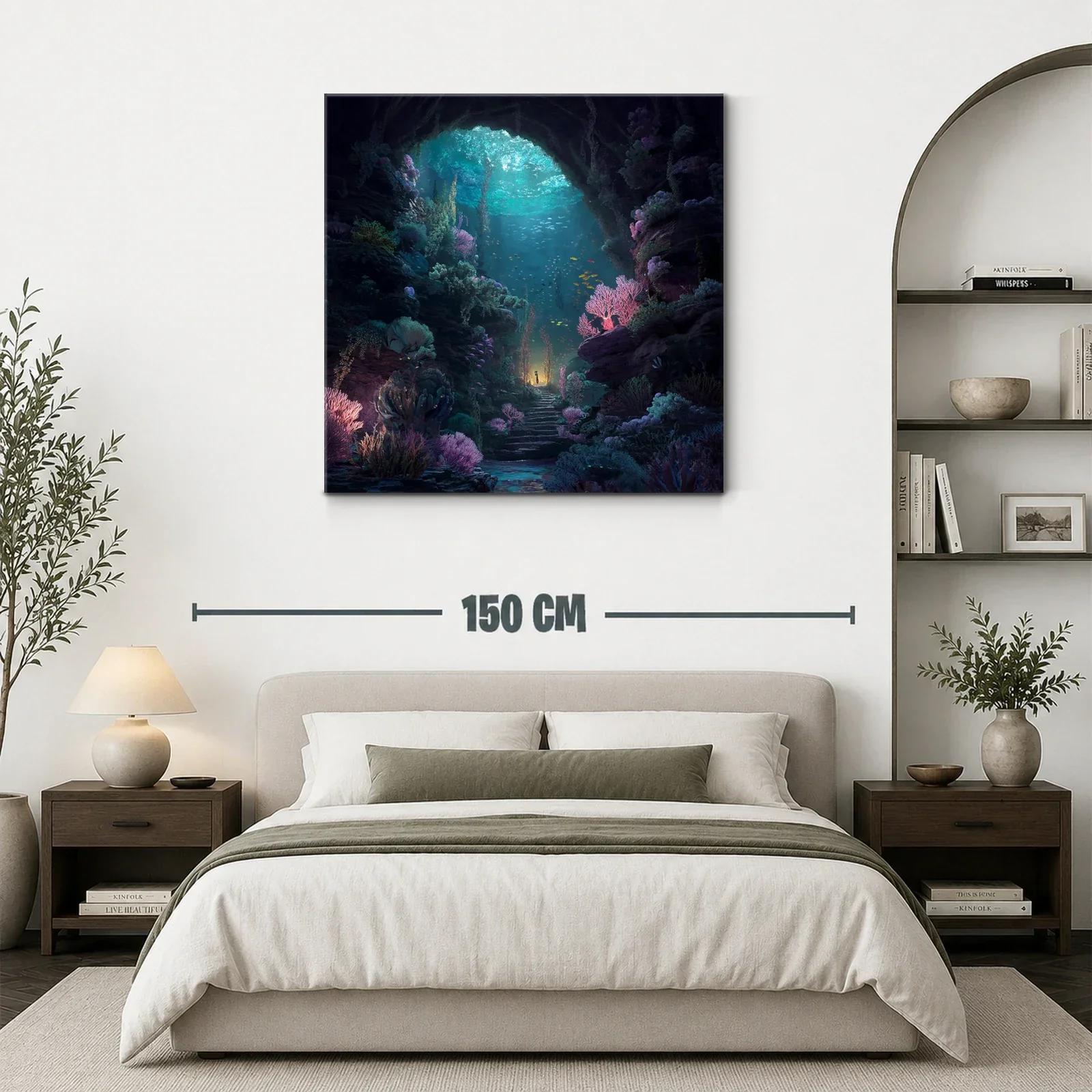 Misteriosa cueva submarina con vibrante vida marina — miniatura 3