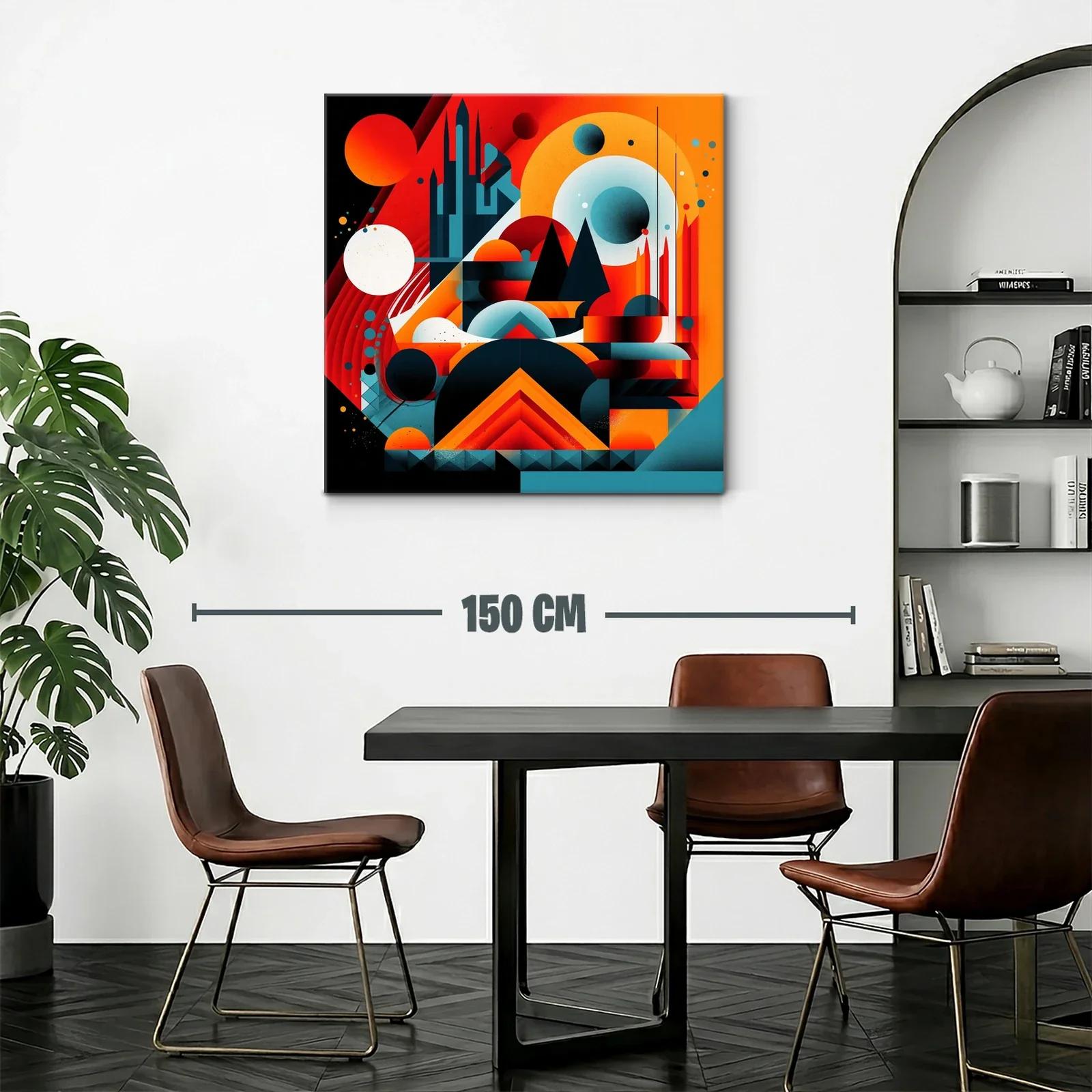 Composición geométrica vibrante con figuras abstractas y contrastes intensos — miniatura 2