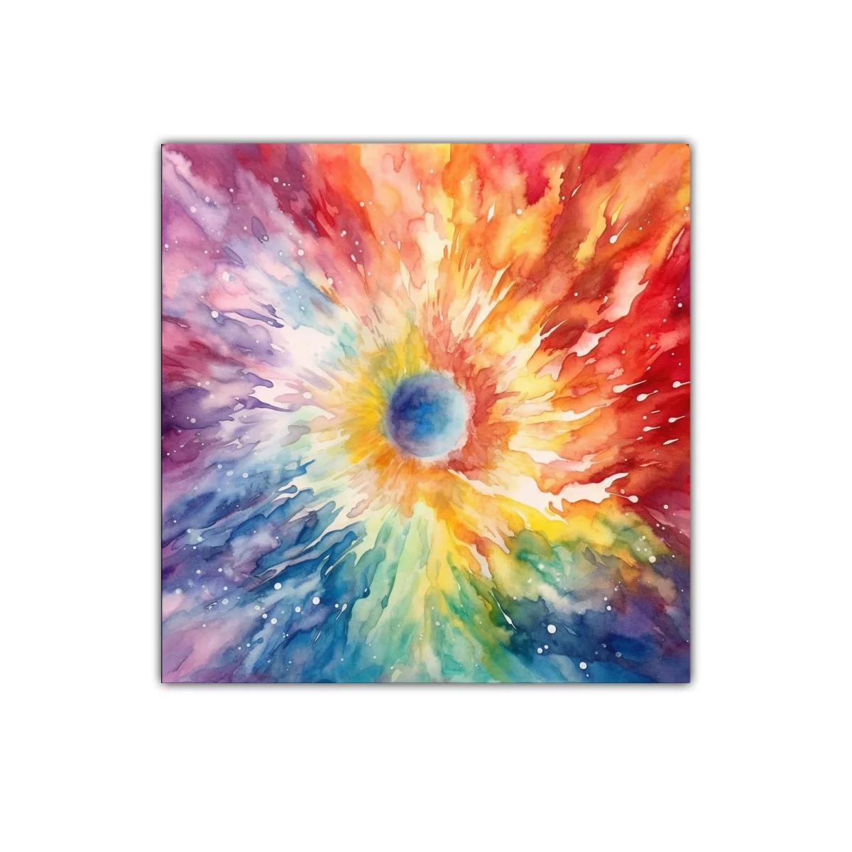 Explosión cósmica de colores intensos y vibrantes