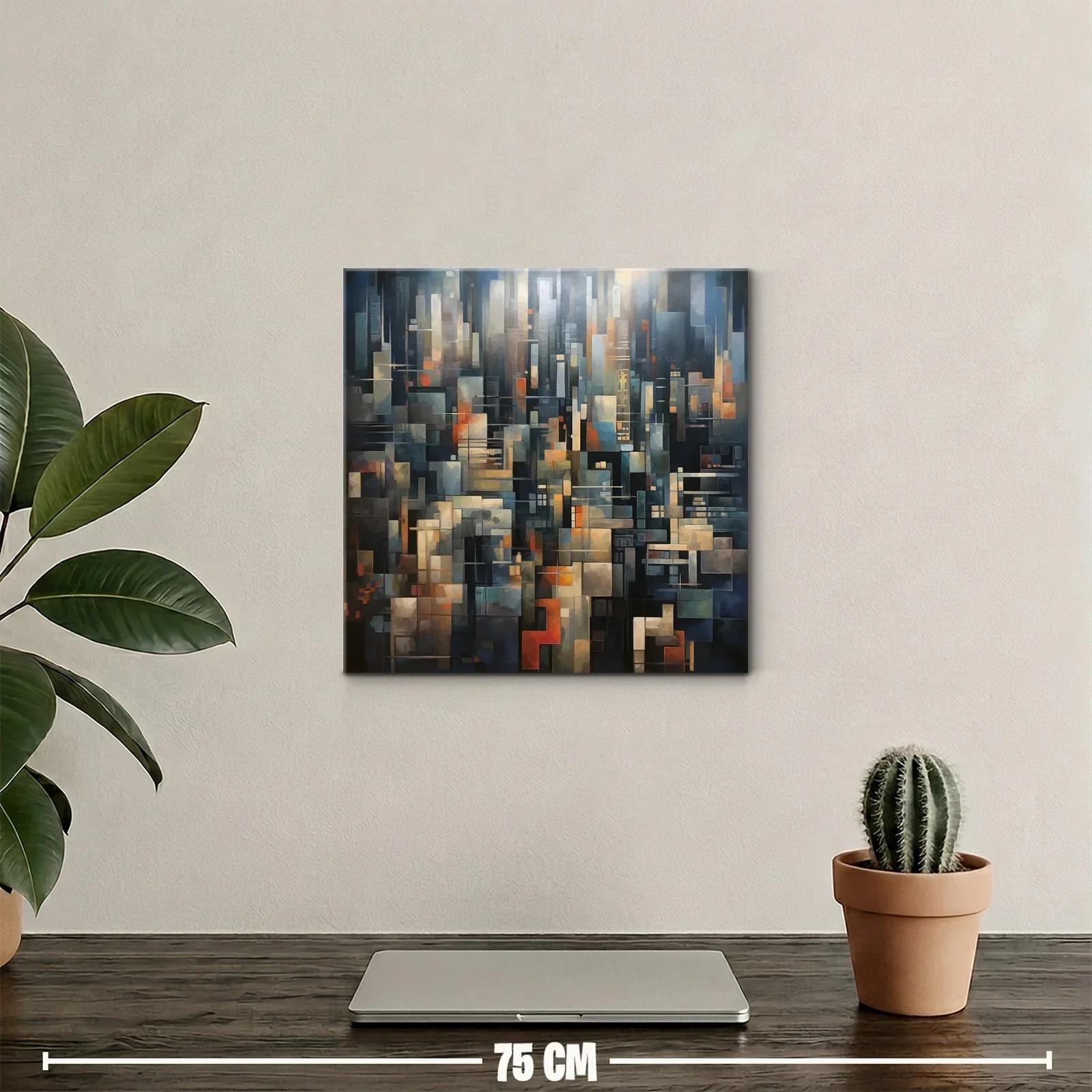 Composición abstracta urbana en tonos oscuros y cálidos — miniatura 2