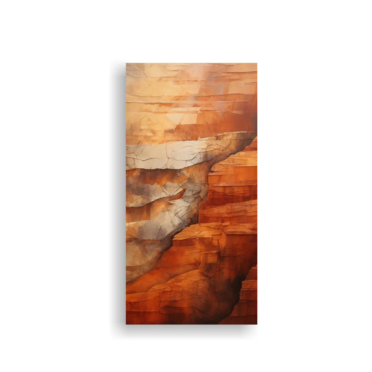 Cuadro cañón rocoso abstracto en capas cálidas