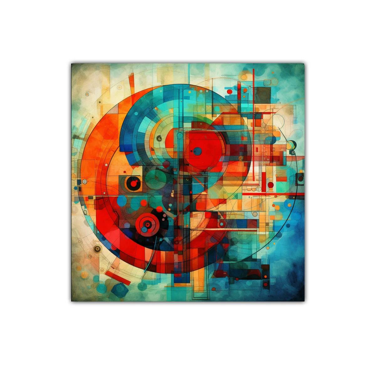 Composición geométrica con colores vibrantes y círculos superpuestos — imagen principal
