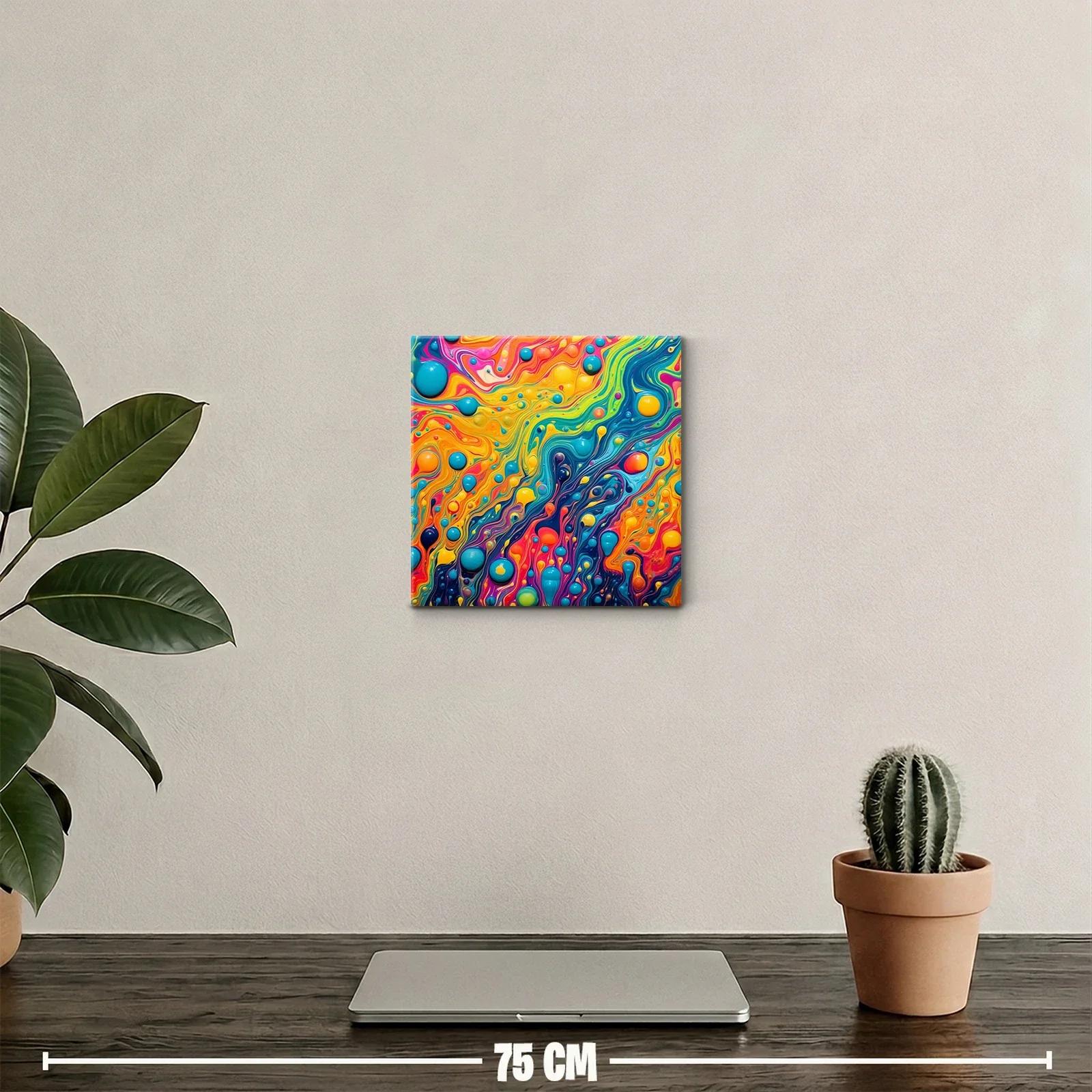 Cuadro abstracto vibrante con colores intensos y formas dinámicas — miniatura 2