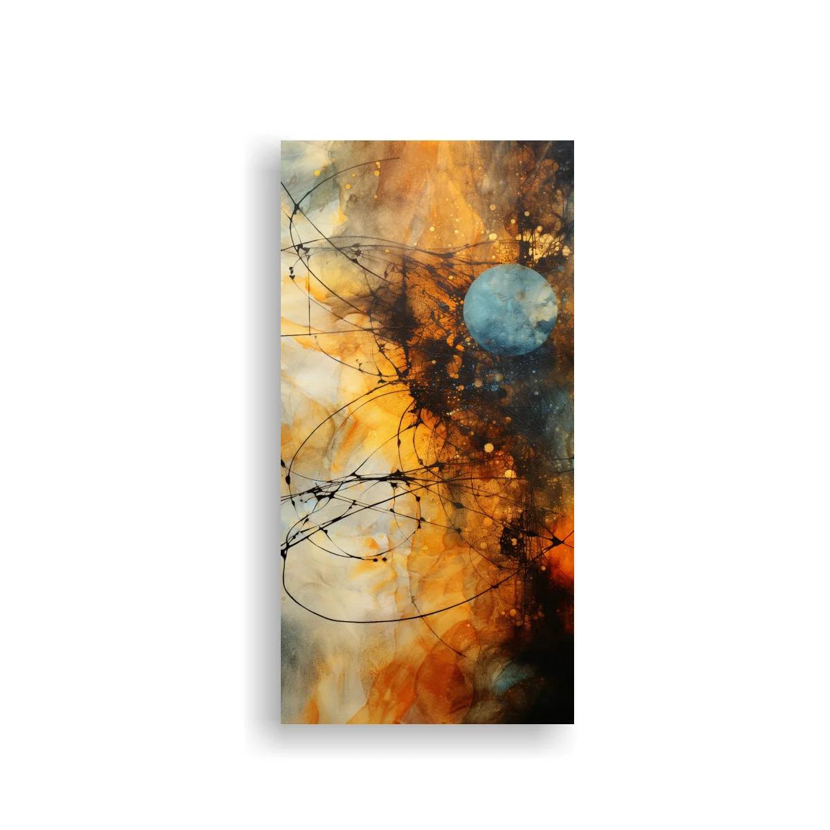Cuadro abstracción orgánica con esfera azul