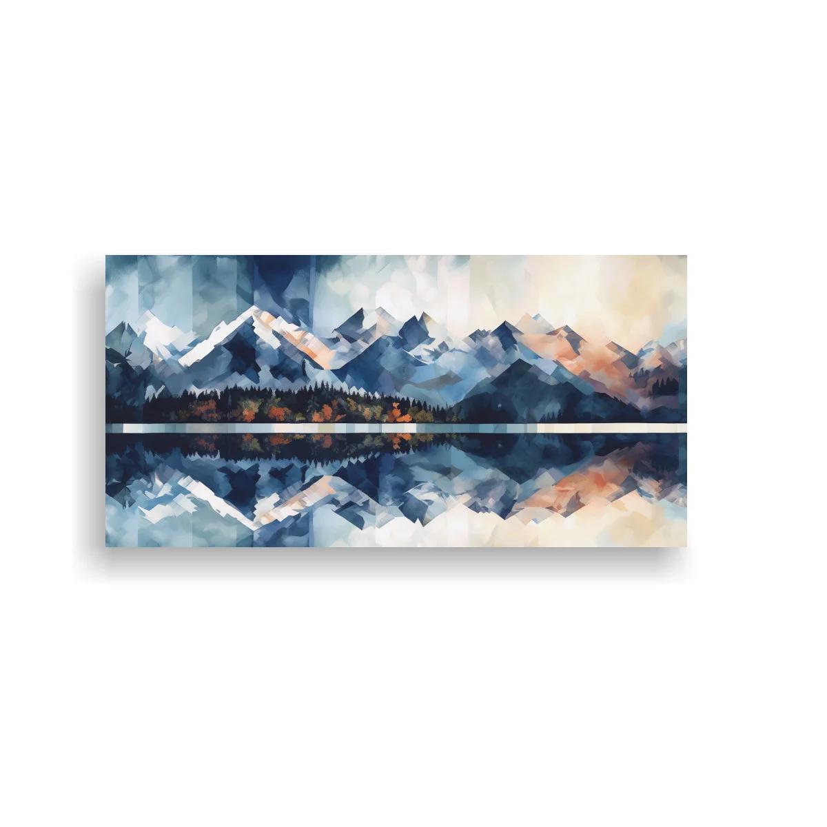 Cuadro cordillera nevada con reflejo especular