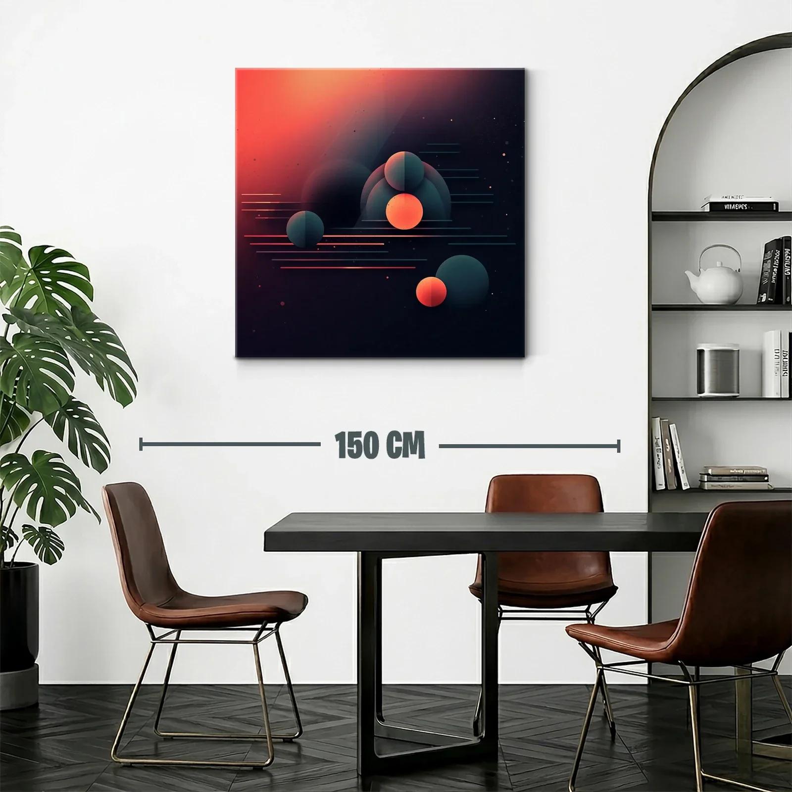 Composición abstracta con esferas y líneas en tonos cálidos — miniatura 2