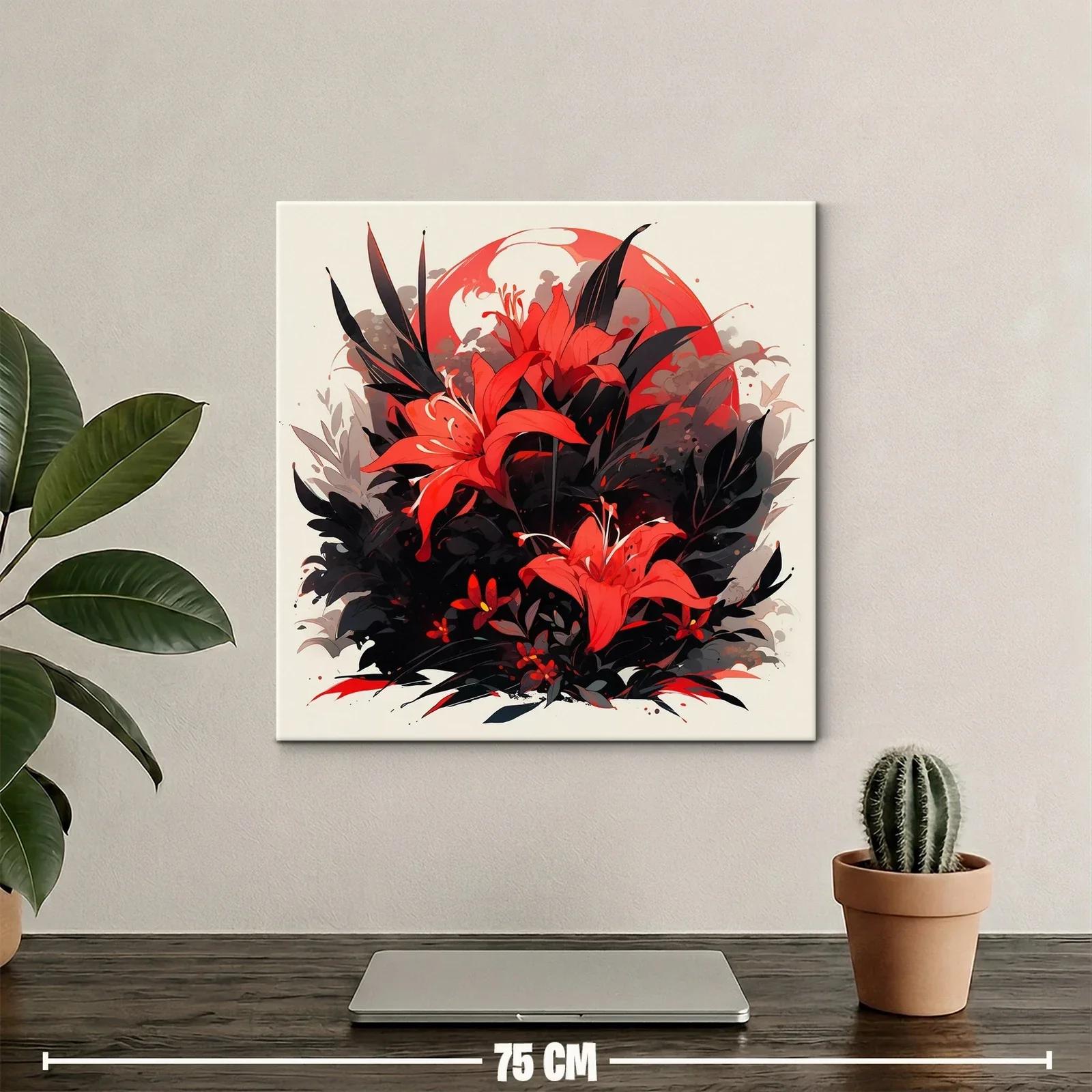 Flores rojas vibrantes con fondo oscuro y detalles sutiles — miniatura 2