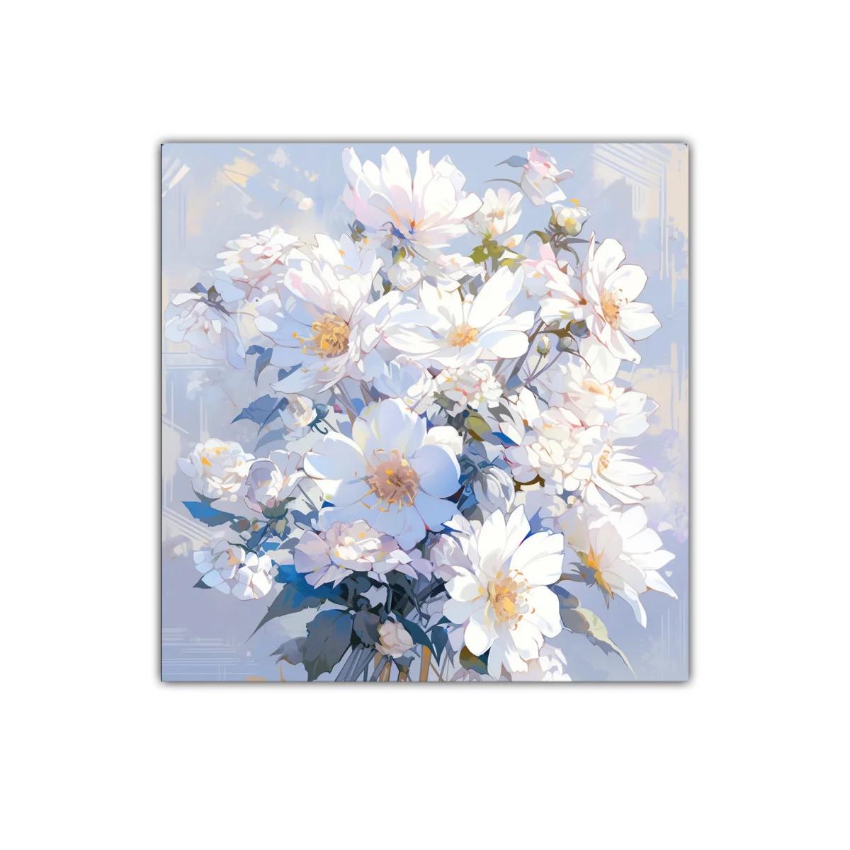 Cuadro floral con bouquet de flores blancas y tonos pastel — imagen principal