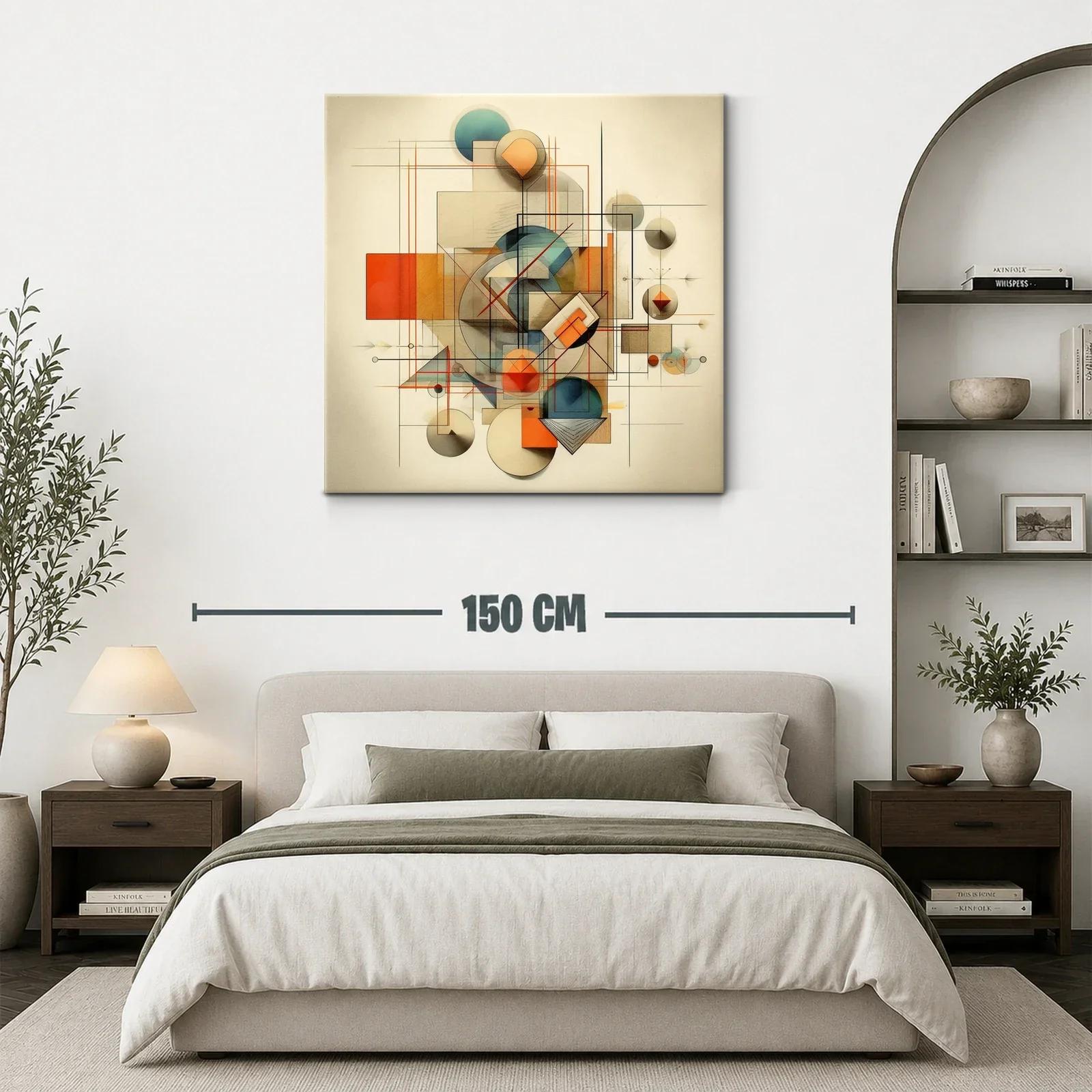 Composición geométrica moderna con tonos cálidos y fríos — miniatura 3