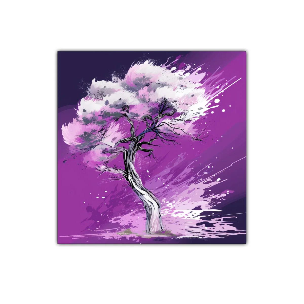 Árbol estilizado con tonos morados y rosas vibrantes — imagen principal