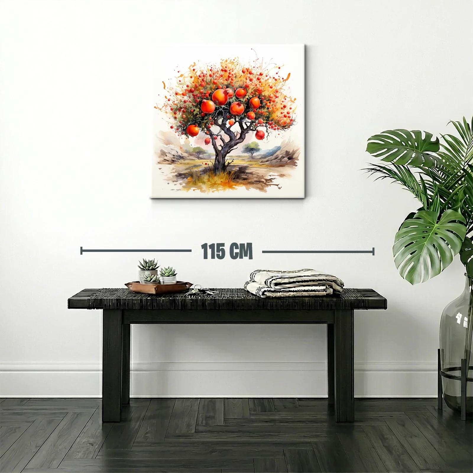 Árbol frutal con granadas en tonos cálidos y vibrantes — miniatura 2