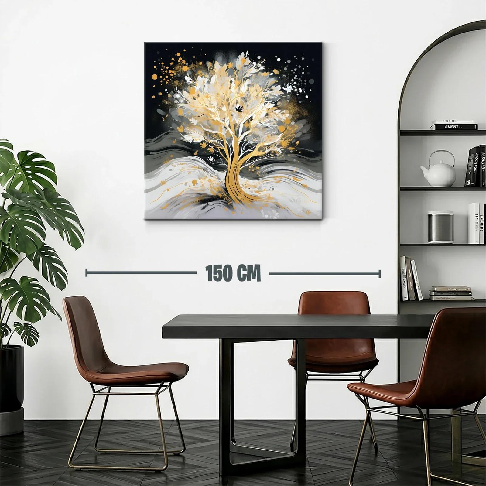 Árbol luminoso en tonos dorados y grises — miniatura 2