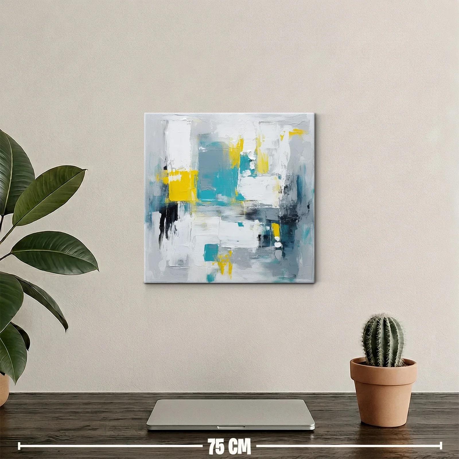 Composición abstracta con toques vibrantes y neutros — miniatura 2