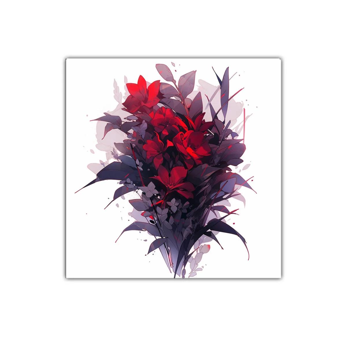 Composición floral en tonos rojos y morados profundos — imagen principal