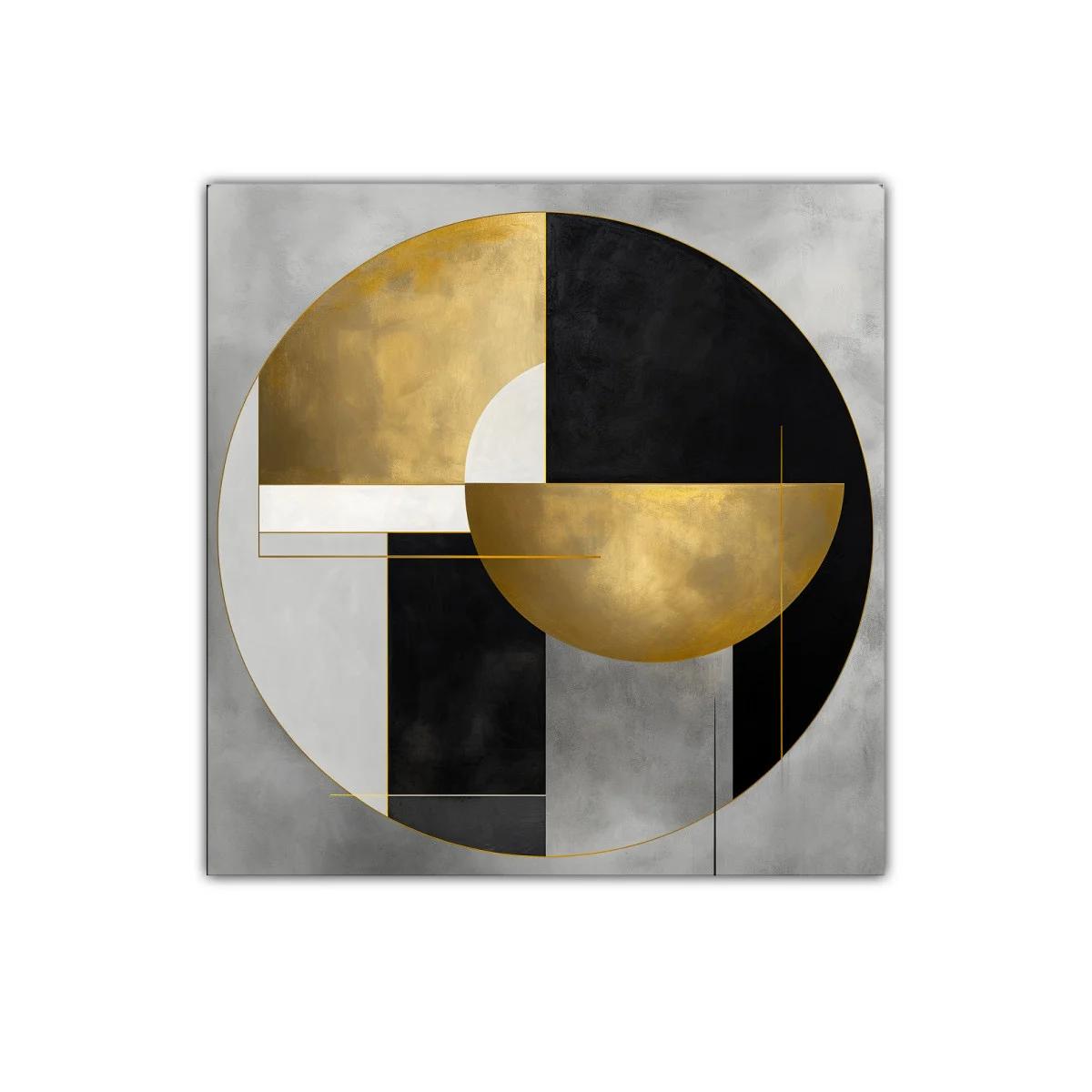 Composición geométrica en tonos dorados y negros — imagen principal