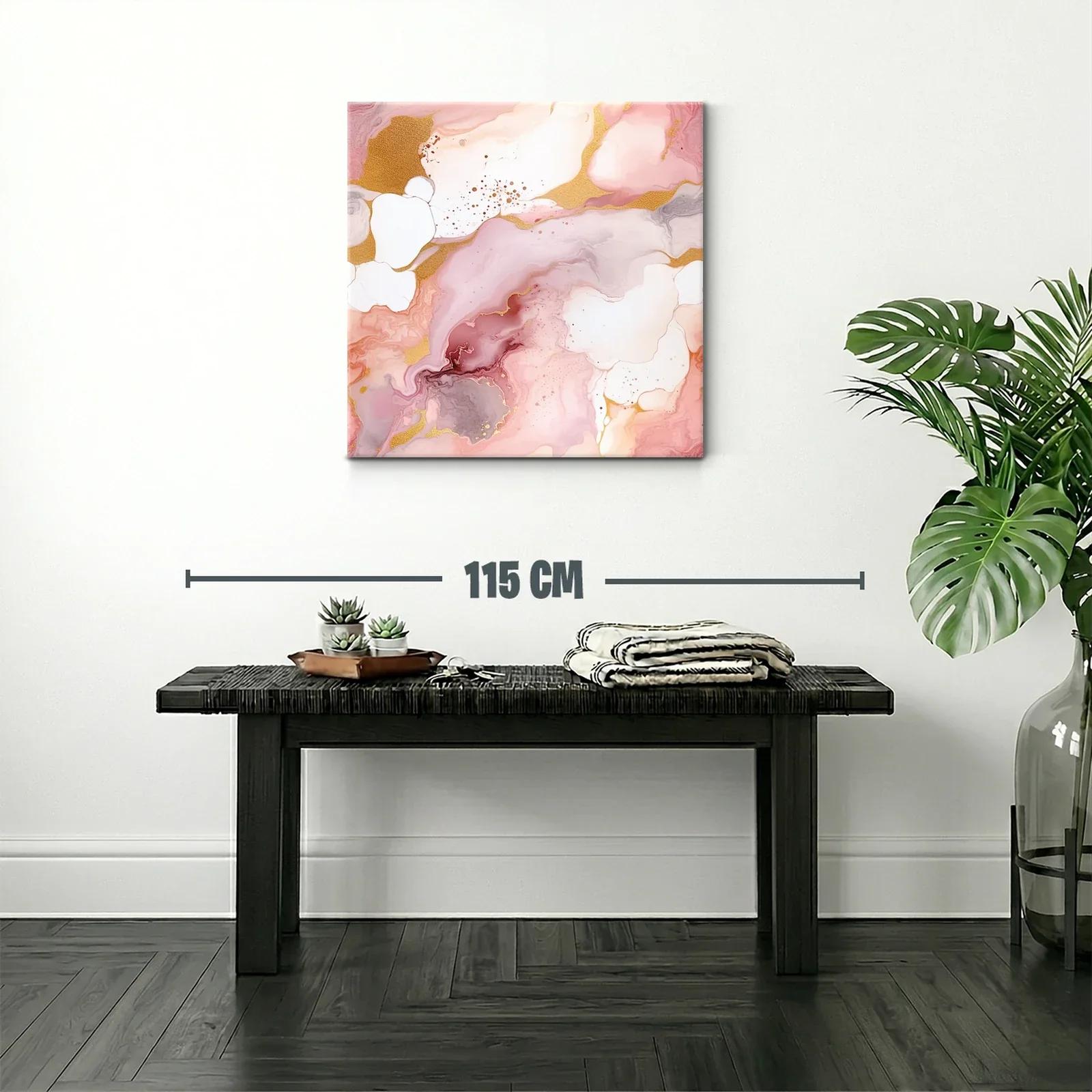Composición abstracta en tonos rosa y dorado elegante y suave — miniatura 2