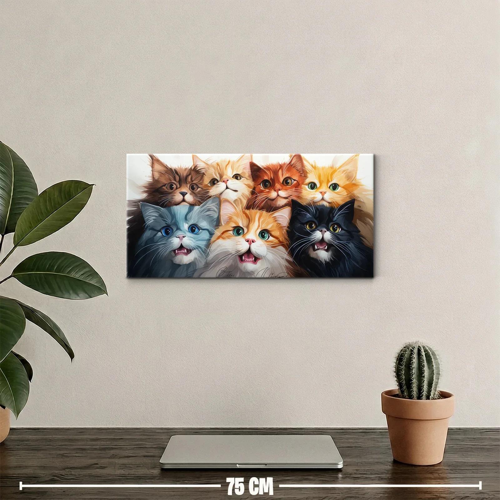 Cuadro grupo de gatitos con bocas abiertas — miniatura 2