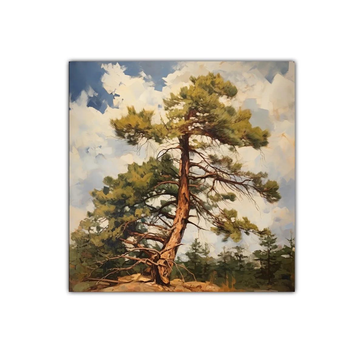 Árbol Solitario Bajo Cielo Nublado con Luz Cálida