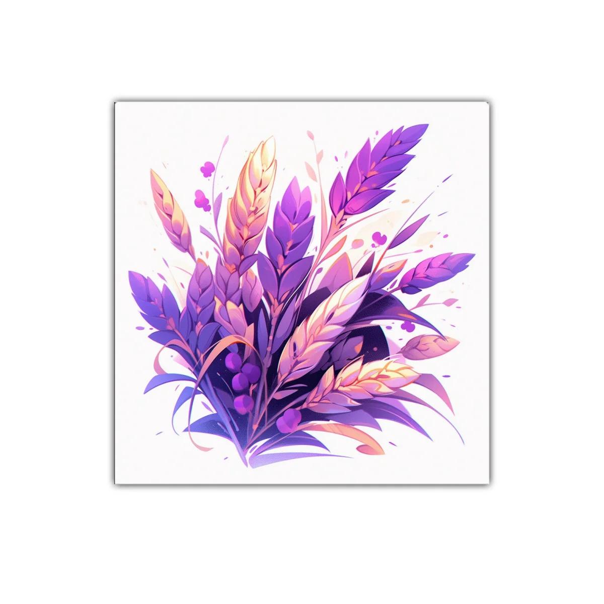 Cuadro decorativo con elegante ramo en tonos violetas y dorados — imagen principal