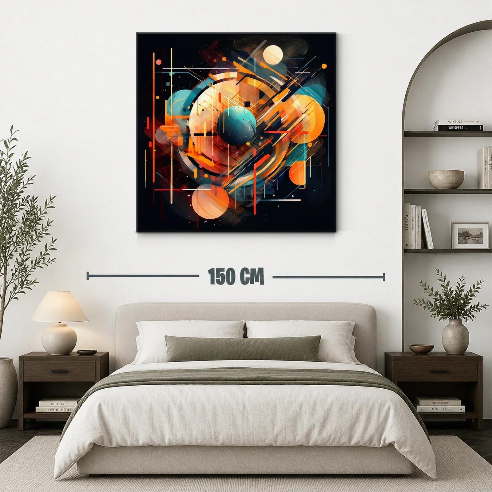 Composición abstracta geométrica con esferas y líneas dinámicas — miniatura 3