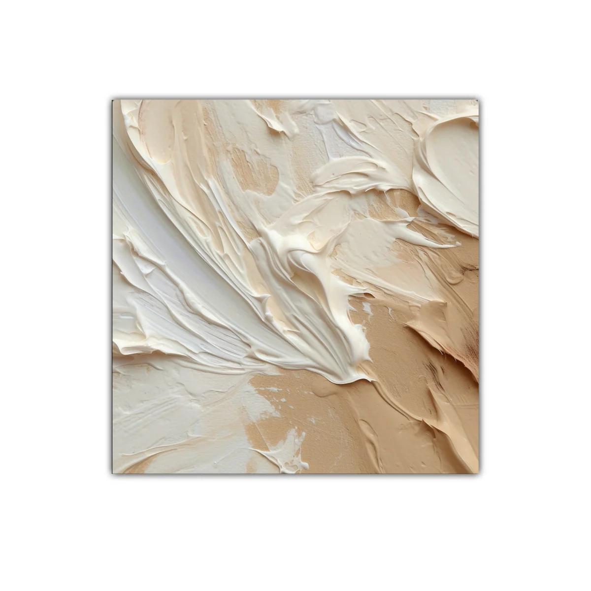 Cuadro abstracto en tonos beige y crema para ambientes cálidos