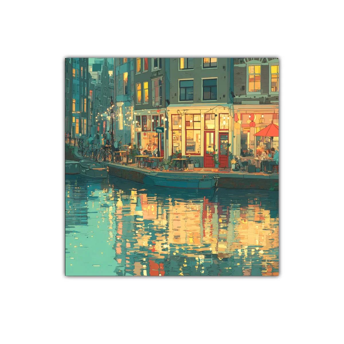 Encanto nocturno de un canal europeo iluminado — imagen principal