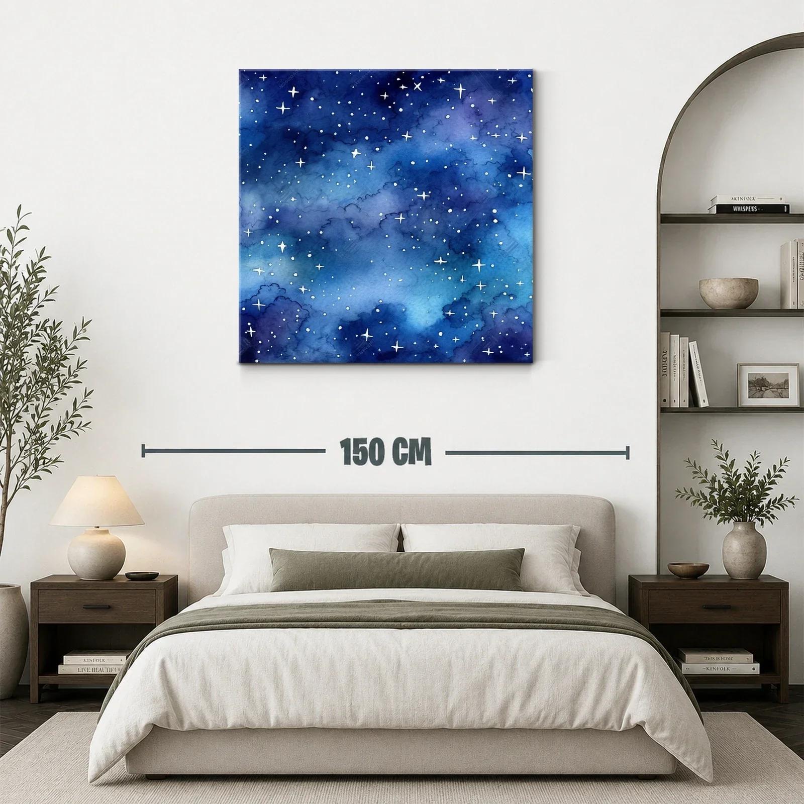 Cuadro con un cielo estrellado en tonos azul profundo — miniatura 3