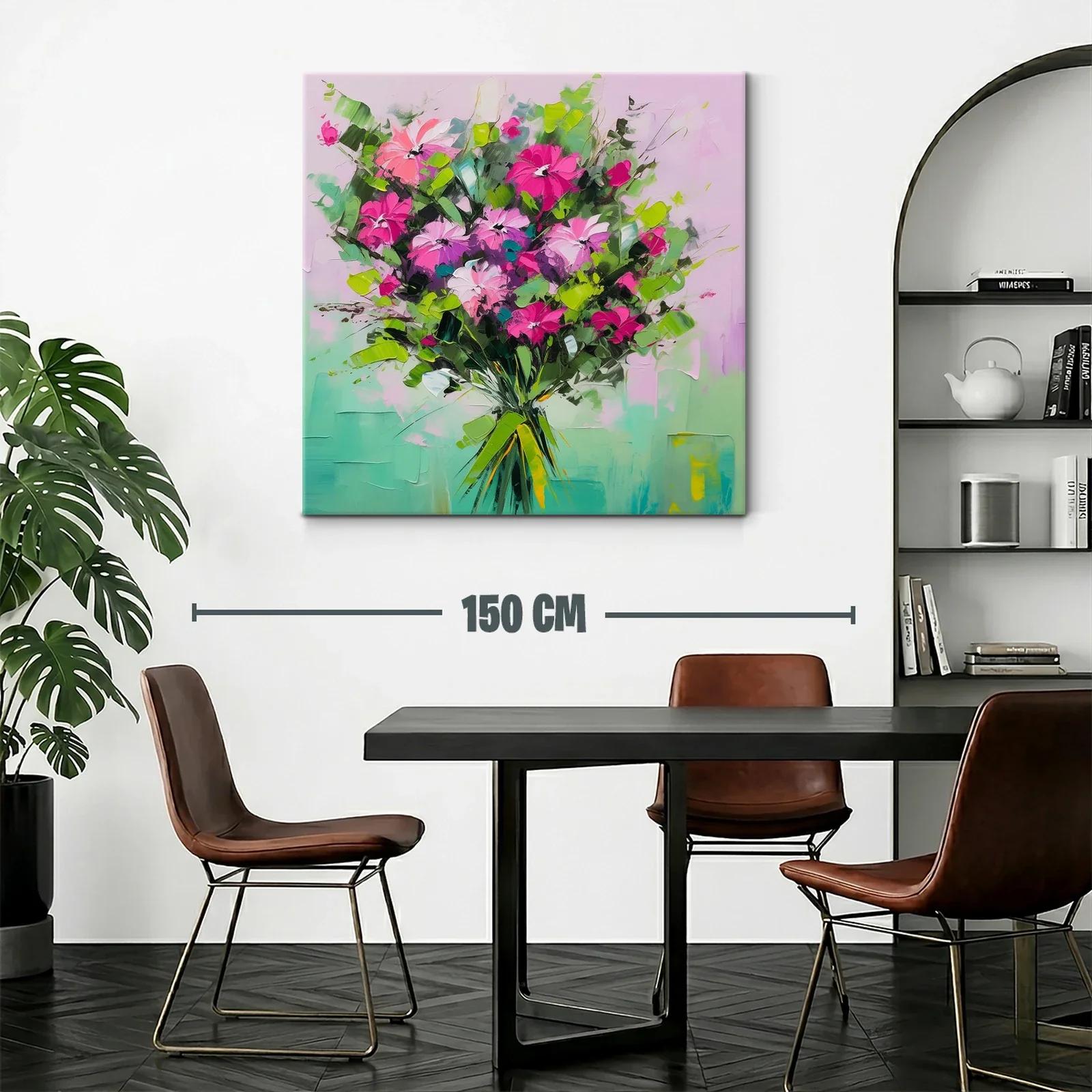 Ramo vibrante de flores en tonos verdes y fucsias — miniatura 2