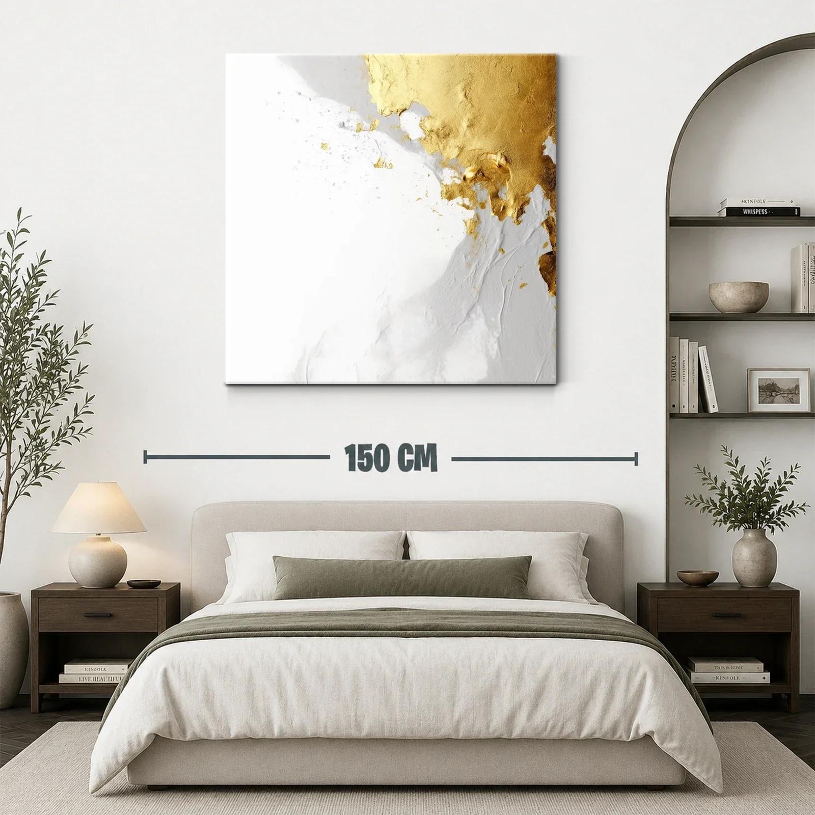Composición abstracta en tonos dorados y blancos delicados — miniatura 3