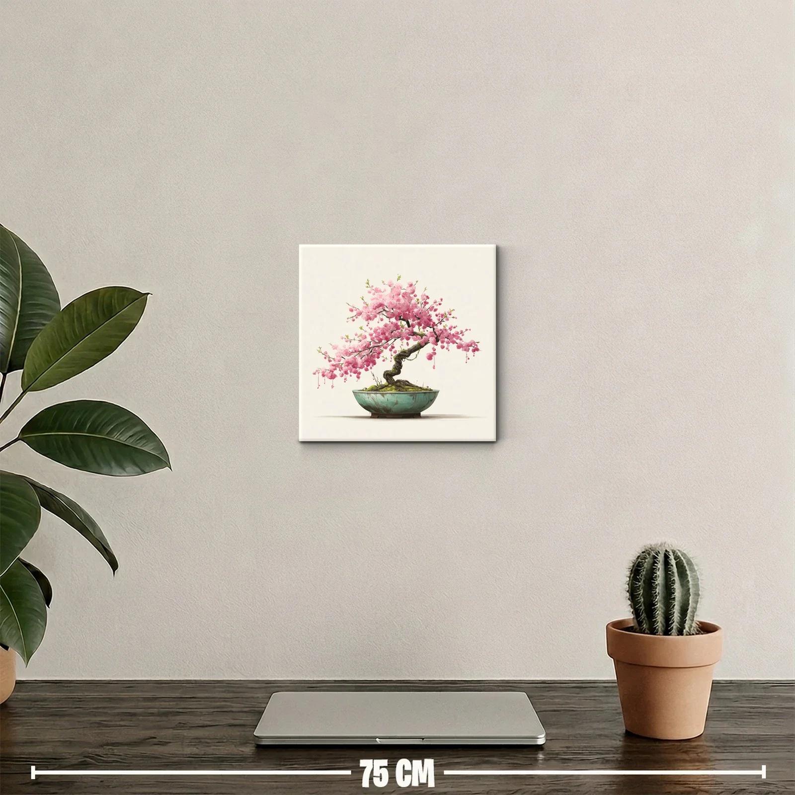 Bonsái con flores rosas que irradian serenidad y belleza natural — miniatura 2