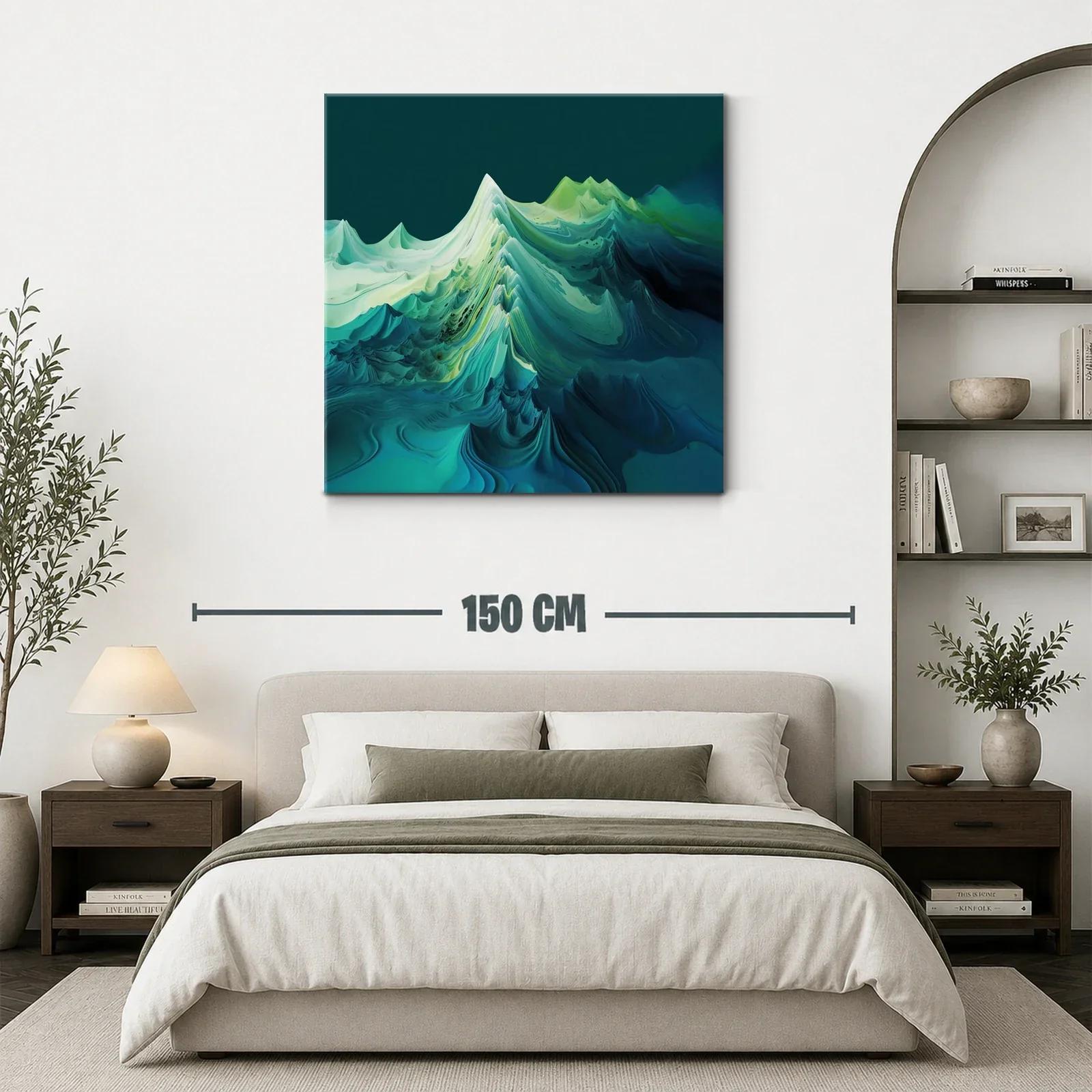 Paisaje abstracto en tonos verdes y azules profundos — miniatura 3